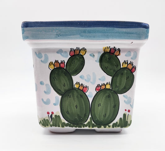 Vaso Quadrato decoro fichi d'india