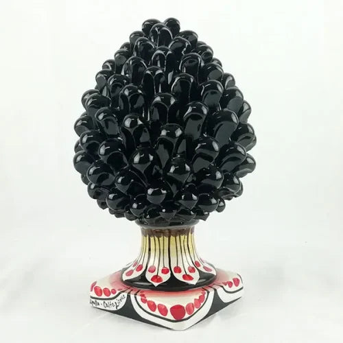 Pigna Nera con Base Decorata 20 CM