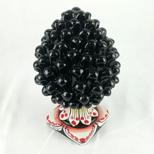 Pigna Nera con Base Decorata 20 CM