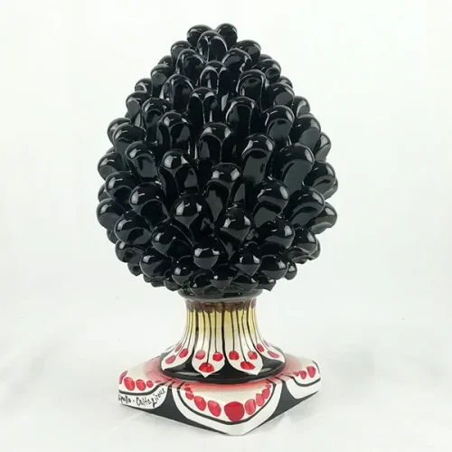 Pigna Nera con Base Decorata 20 CM